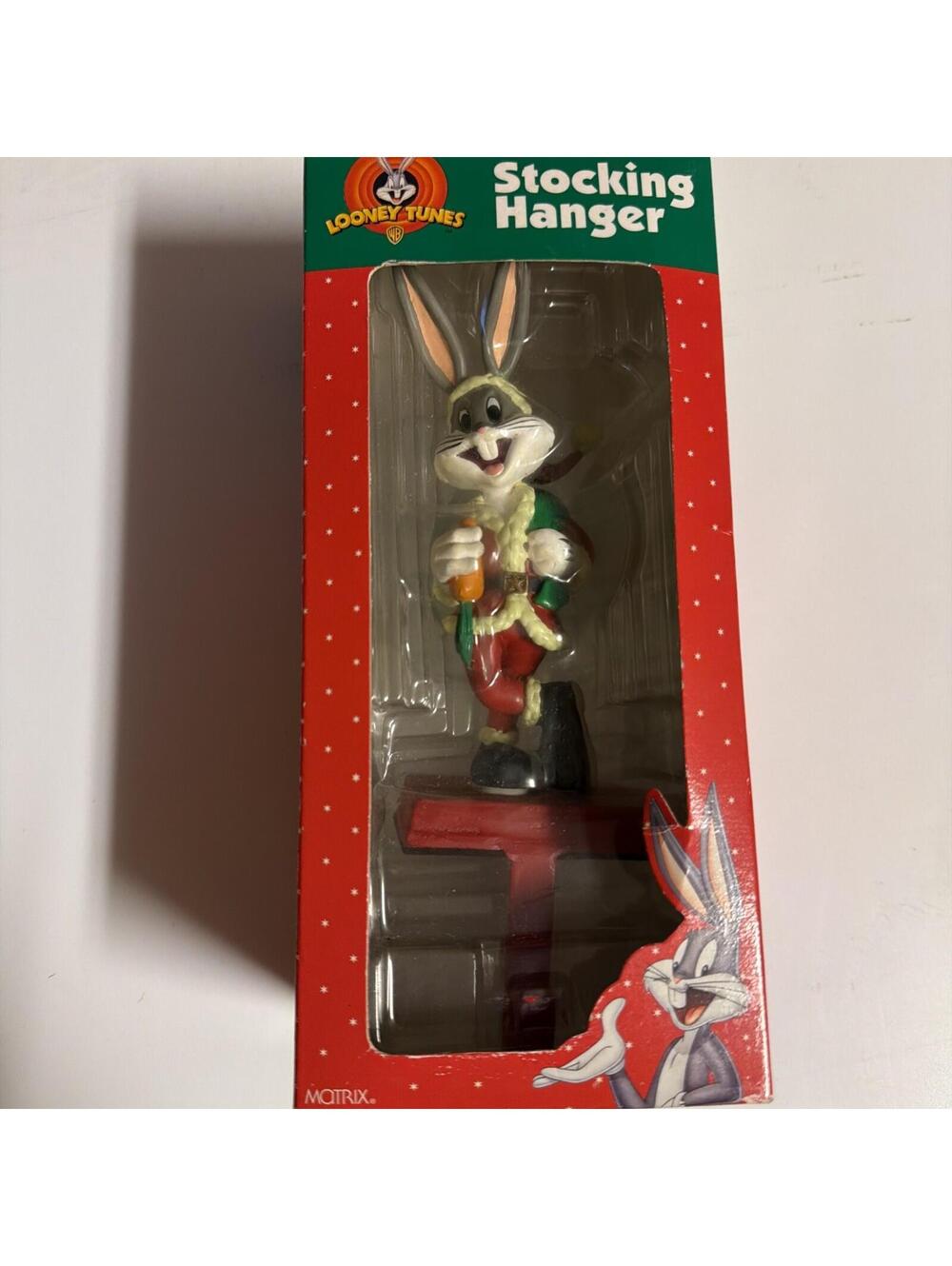 Looney Tunes Bugs Bunny Christmas Stocking PVC, Metal Hanger Matrix 1998